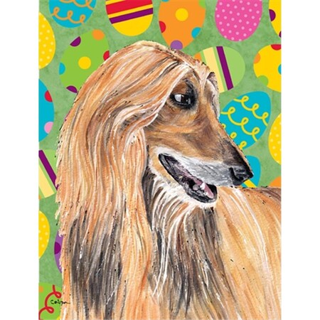 Carolines Treasures Afghan Hound Easter Eggtravaganza Flag Canvas House Size SC9500CHF